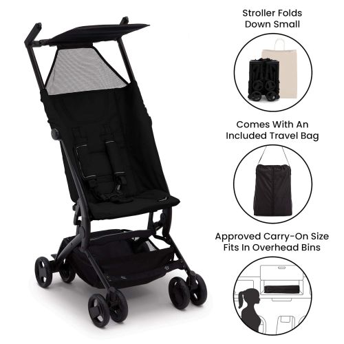  [아마존베스트]The Clutch Stroller by Delta Children - Lightweight Compact Folding Stroller - Includes Travel Bag - Fits Airplane Overhead Storage - Black