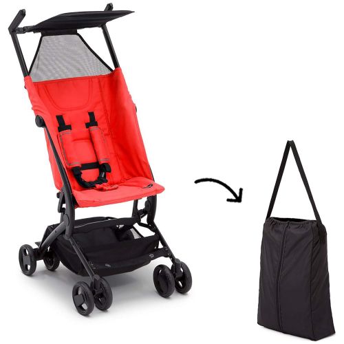  [아마존베스트]The Clutch Stroller by Delta Children - Lightweight Compact Folding Stroller - Includes Travel Bag - Fits Airplane Overhead Storage - Red