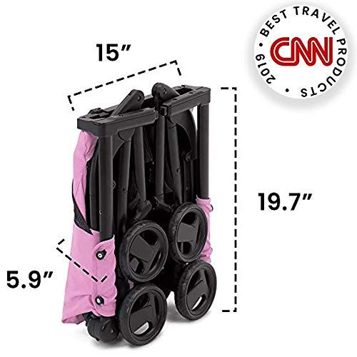  [아마존베스트]The Clutch Stroller by Delta Children - Lightweight Compact Folding Stroller - Includes Travel Bag - Fits Airplane Overhead Storage - Pink
