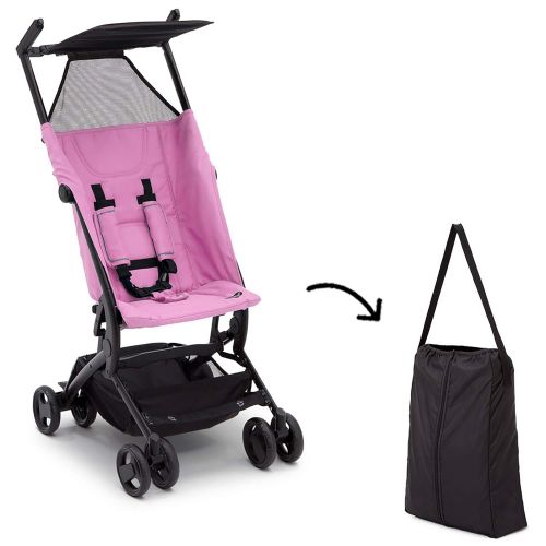  [아마존베스트]The Clutch Stroller by Delta Children - Lightweight Compact Folding Stroller - Includes Travel Bag - Fits Airplane Overhead Storage - Pink