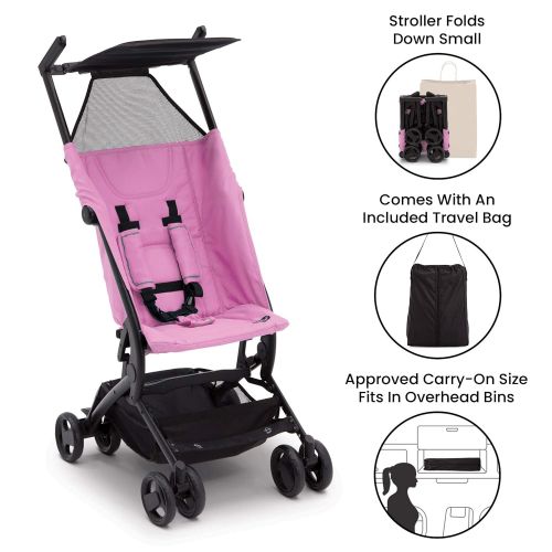  [아마존베스트]The Clutch Stroller by Delta Children - Lightweight Compact Folding Stroller - Includes Travel Bag - Fits Airplane Overhead Storage - Pink