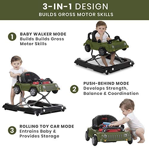  [아마존베스트]Jeep Classic Wrangler 3-in-1 Grow with Me Walker, Anniversary Green