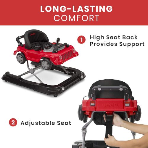  [아마존베스트]Jeep Classic Wrangler 3-in-1 Grow with Me Walker, Red