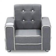 [아마존베스트]Delta Children Chelsea Kids Upholstered Chair with Cup Holder, Soft Grey