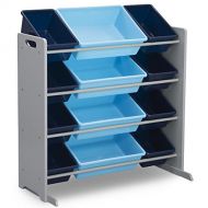 [아마존베스트]Delta Children Kids Toy Storage Organizer with 12 Plastic Bins, Grey/Blue, Grey/Blue