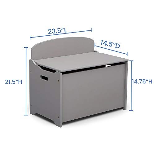  [아마존베스트]Delta Children MySize Deluxe Toy Box, Grey