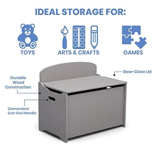  [아마존베스트]Delta Children MySize Deluxe Toy Box, Grey