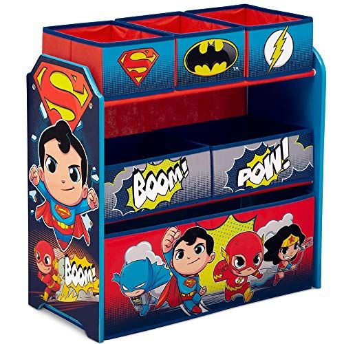  [아마존베스트]Delta Children Multi-Bin Toy Organizer, DC Super Friends | Batman | Robin | Superman | Wonder Woman | The Flash