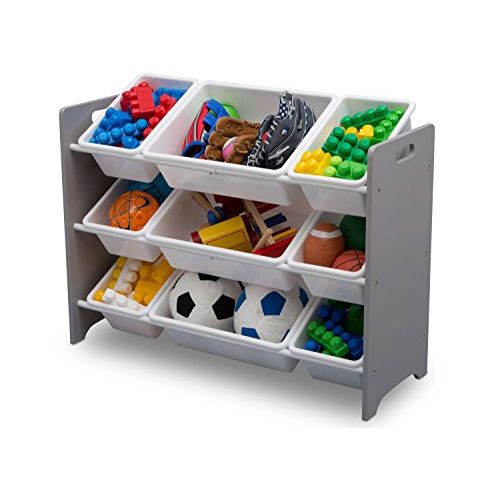  [아마존베스트]Delta Children MySize 9 Bin Plastic Toy Organizer, Grey