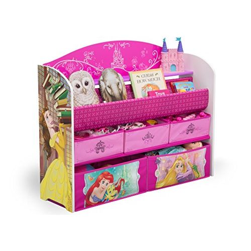  [아마존베스트]Delta Children Deluxe Book & Toy Organizer, Disney Princess