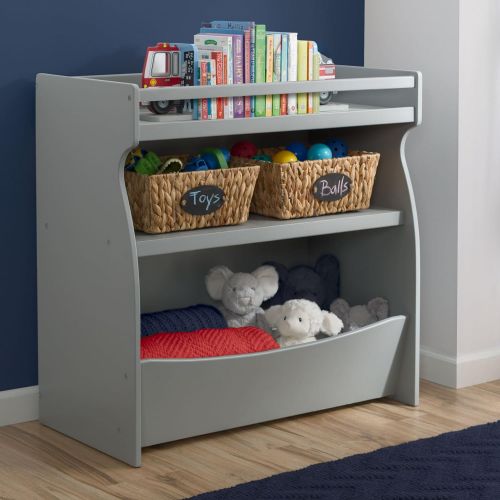  Delta Children 2-in-1 Changing Table and Storage Unit with Changing Pad, Grey