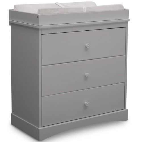  Delta Children Sutton 3 Drawer Dresser with Changing Top, Grey