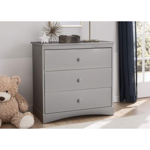  Delta Children Sutton 3 Drawer Dresser with Changing Top, Grey