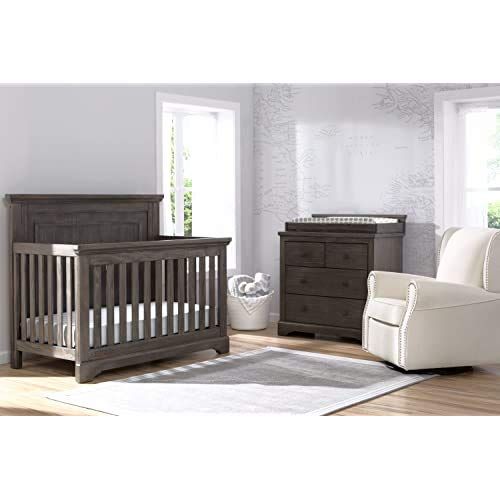  Delta Children Simmons Kids SlumberTime Paloma 4 Drawer Dresser with Changing Top, Rustic Grey