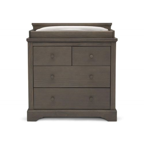  Delta Children Simmons Kids SlumberTime Paloma 4 Drawer Dresser with Changing Top, Rustic Grey