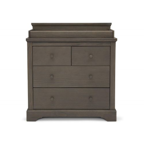  Delta Children Simmons Kids SlumberTime Paloma 4 Drawer Dresser with Changing Top, Rustic Grey