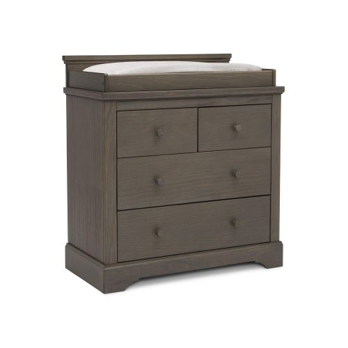  Delta Children Simmons Kids SlumberTime Paloma 4 Drawer Dresser with Changing Top, Rustic Grey