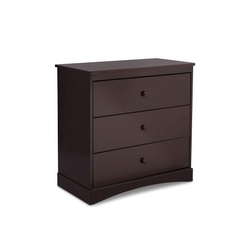  Delta Children Sutton 3 Drawer Dresser with Changing Top, Dark Chocolate