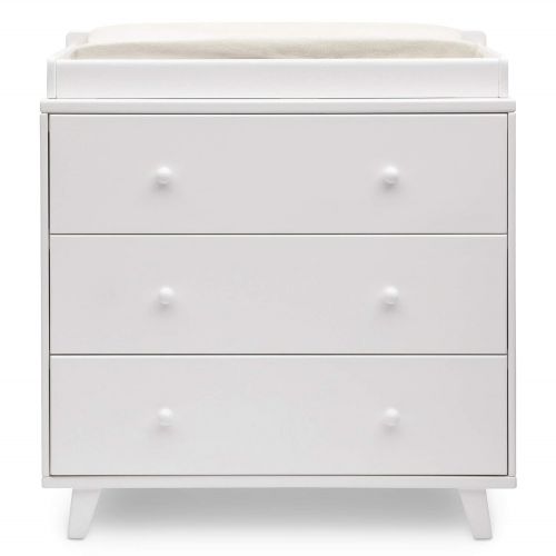  Delta Children Ava 3 Drawer Dresser with Changing Top, White