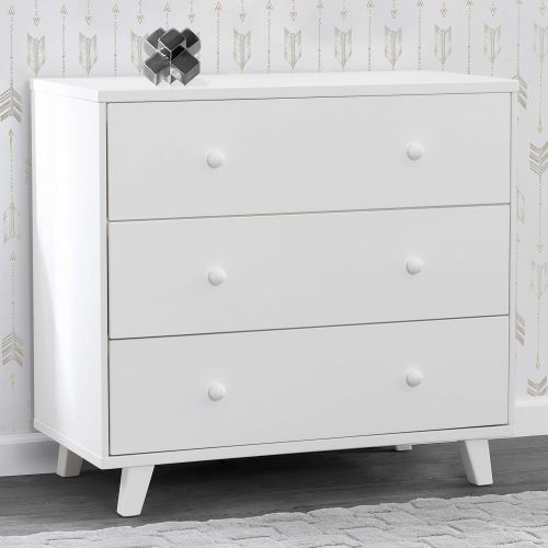  Delta Children Ava 3 Drawer Dresser with Changing Top, White