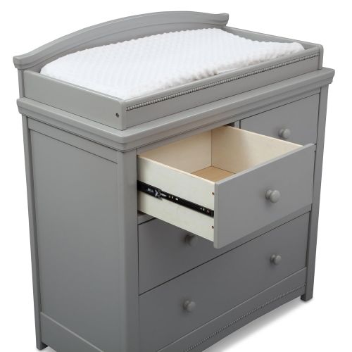  Delta Children Simmons Kids SlumberTime Emma 4 Drawer Dresser with Changing Top, Grey