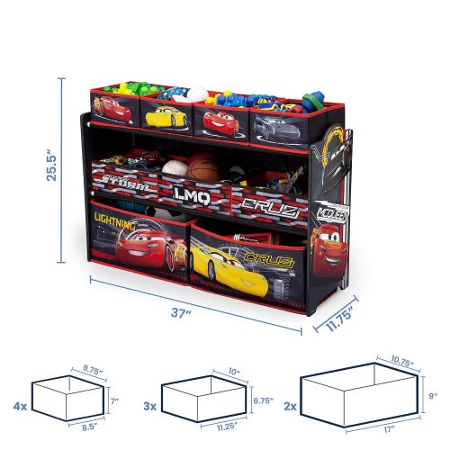  Delta Children Deluxe 9-Bin Toy Storage Organizer, Disney/Pixar Cars