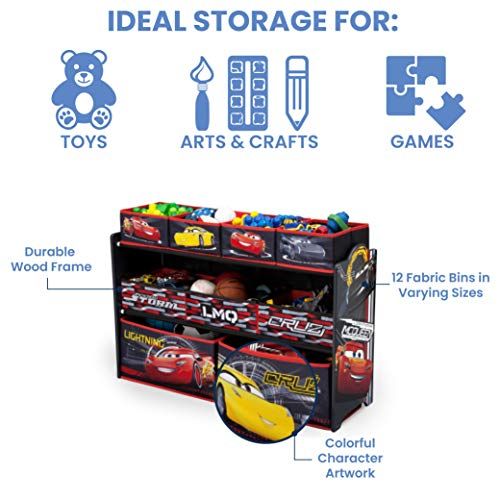  Delta Children Deluxe 9-Bin Toy Storage Organizer, Disney/Pixar Cars