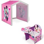 Delta Children Disney Minnie Mouse Indoor Playhouse with Fabric Tent + Minnie Mouse Chair Desk with Storage Bin