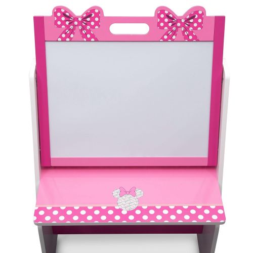  Delta Children Kids Easel and Play Station ? Ideal for Arts & Crafts, Drawing, Homeschooling and More, Disney Minnie Mouse