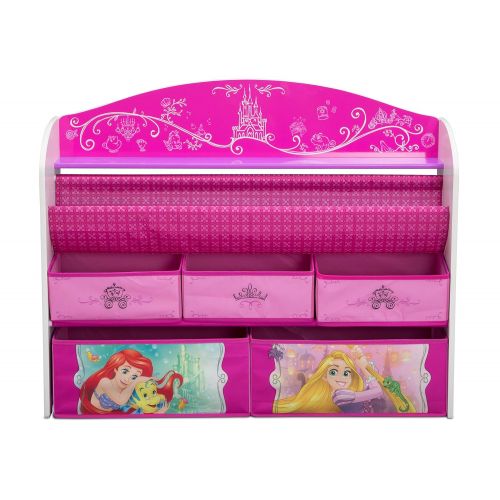  Delta Children Deluxe Book & Toy Organizer, Disney Princess