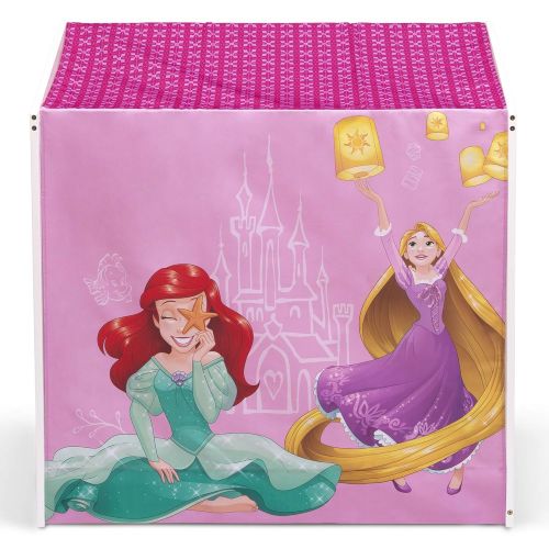  Disney Princess Indoor Playhouse with Fabric Tent for Boys and Girls by Delta Children, Great Sleep or Play Area for Kids Fits Toddler Bed