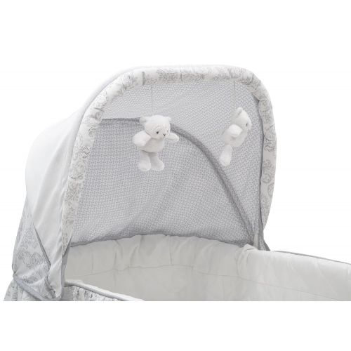  Delta Children Simmons Kids Classic Hands-Free Auto-Glide Bedside Bassinet - Portable Crib Features Silent, Smooth Gliding Motion That Soothes Baby, Emerson