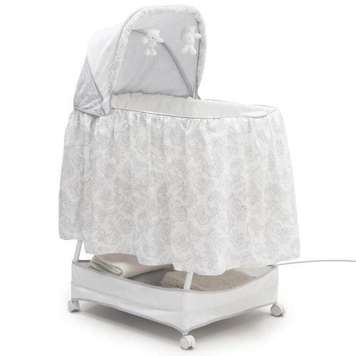  Delta Children Simmons Kids Classic Hands-Free Auto-Glide Bedside Bassinet - Portable Crib Features Silent, Smooth Gliding Motion That Soothes Baby, Emerson