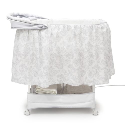  Delta Children Simmons Kids Classic Hands-Free Auto-Glide Bedside Bassinet - Portable Crib Features Silent, Smooth Gliding Motion That Soothes Baby, Emerson