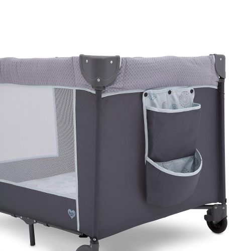  Delta Children LX Deluxe Portable Baby Play Yard With Removable Bassinet and Changing Table, Eclipse