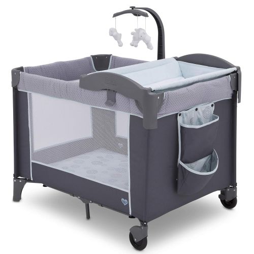  Delta Children LX Deluxe Portable Baby Play Yard With Removable Bassinet and Changing Table, Eclipse