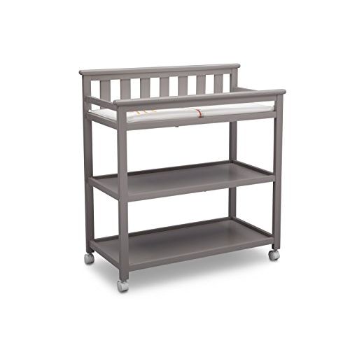  Delta Children Flat Top Changing Table with Casters, Grey