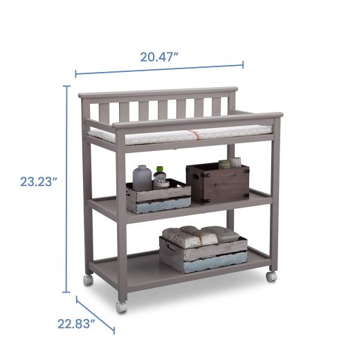  Delta Children Flat Top Changing Table with Casters, Grey