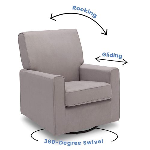 Delta Furniture Delta Children Ava Nursery Glider Swivel Rocker Chair, Graphite
