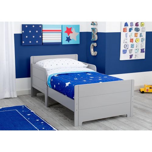  Delta Children MySize Toddler Bed, Grey with Serta Perfect Start Crib and Toddler Mattress