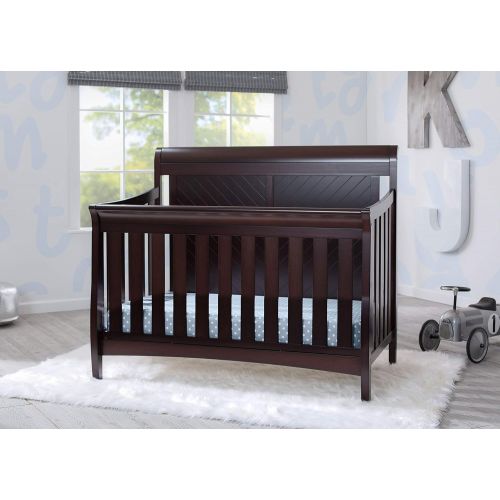  Delta Children Bennington Elite Sleigh 4-in-1 Convertible Crib, Charcoal Grey