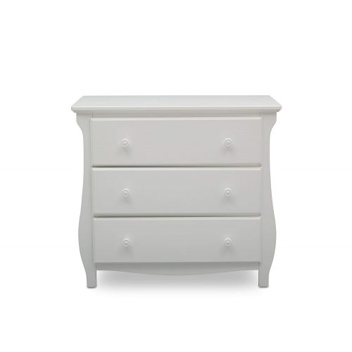  Delta Children Lancaster 3 Drawer Dresser with Changing Top, Bianca White