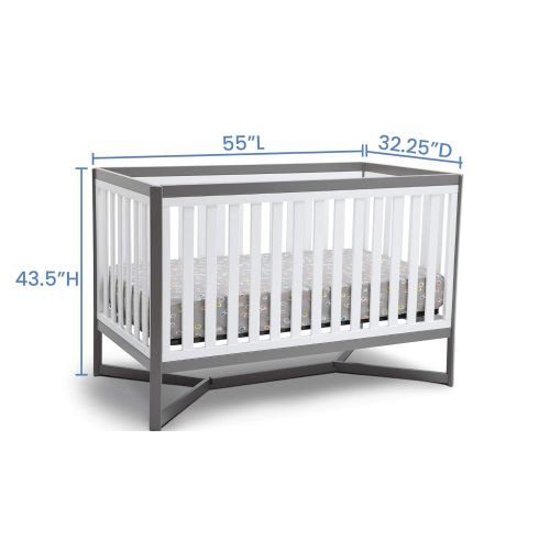  Delta Children Tribeca 4-in-1 Baby Convertible Crib, WhiteGrey