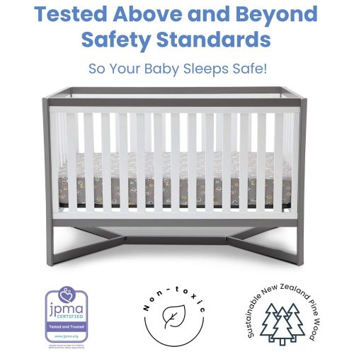  Delta Children Tribeca 4-in-1 Baby Convertible Crib, WhiteGrey