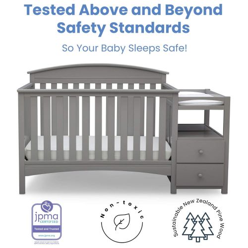  Delta Children Abby Convertible Crib N Changer, Grey