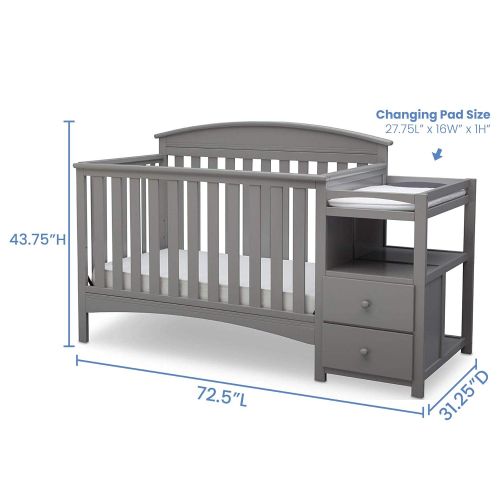  Delta Children Abby Convertible Crib N Changer, Grey