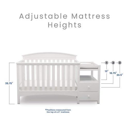  Delta Children Abby Convertible Crib N Changer, Grey