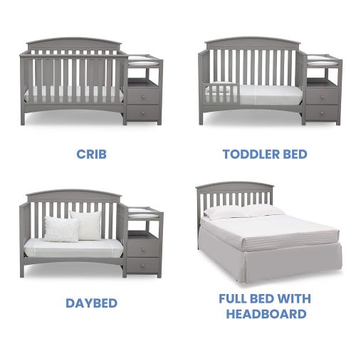  Delta Children Abby Convertible Crib N Changer, Grey