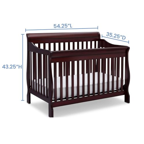  Delta Children Canton 4-in-1 Convertible Baby Crib, Espresso Cherry