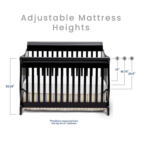  Delta Children Canton 4-in-1 Convertible Baby Crib, Espresso Cherry